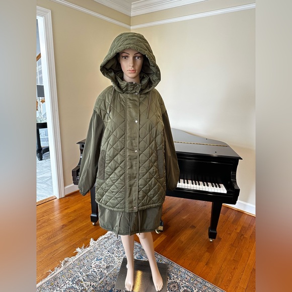 NWT Luxe Minimalist Timeless Zara Water Resistant Hooded Quilted Coat - Picture 11 of 17